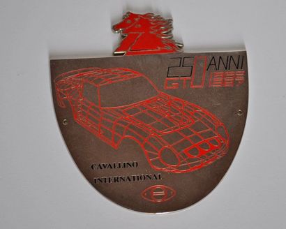 null Plaque en acier chromé, 25 années de la 250 GTO (10,5 x 10,5cm)
