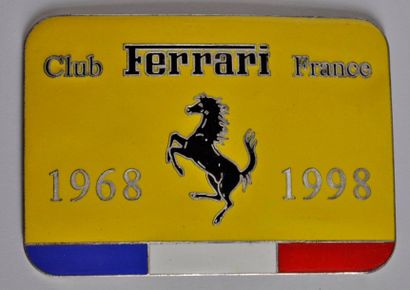 Plaque en métal émaillé, club Ferrari France...