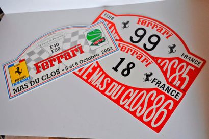 Lot de 3 plaques Ferrari Mas du Clos