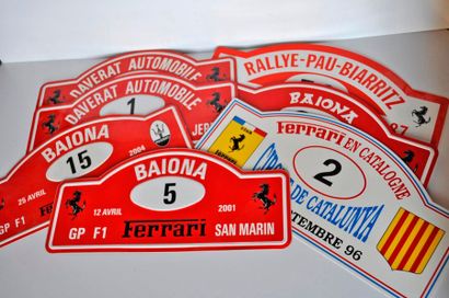 null 7 plaques du rallyes Ferrari en Espagne et Pays Basque