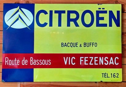 null Plaque émaillée d'agent Citroën, Vic Fezensac, années 1950 - 1960, très bon...