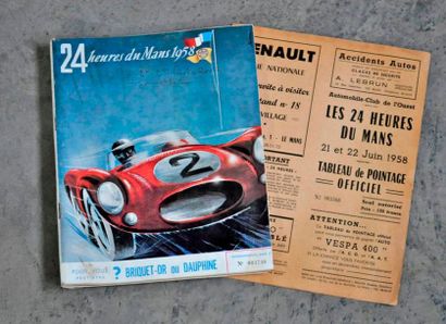Programme des 24h du Mans 1958