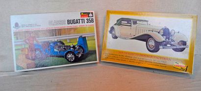 null Lot de 2 maquettes Bugatti neuves en boite: Bugatti type 35B par Monogram, Bugatti...