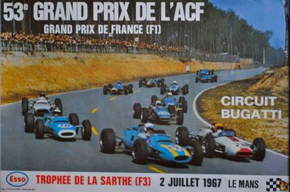 null Affiche originale du Grand Prix de France F1 1967 (40x58cm environ)