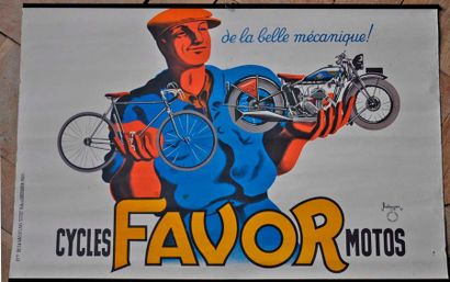 null Affiche originale des cycles Favor, signée Bellenger 1937 (40x60cm)