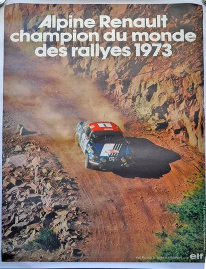  Alpine Renault champion du monde des rallyes 1973, affiche entoilée (123x85cm)