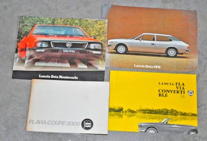 Lot de 4 brochures Lancia Monte-Carlo, Flavia,...
