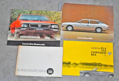 null Lot de 4 brochures Lancia Monte-Carlo, Flavia, Beta HPE