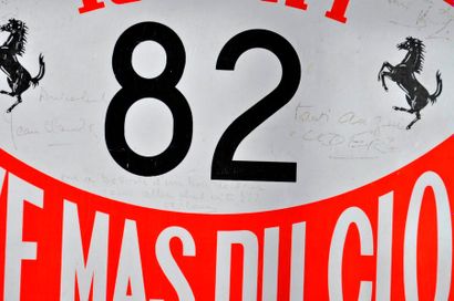 null Plaque de rallye du Mas du Clos 1985 dédicacée à Jean AUSSENAC et signée d'UDERZO,...