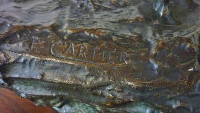 null Bronze d'époque à patine brune de l'artiste sculpteur Thomas CARTIER (1879-1943)...