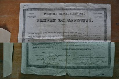 null Brevet de capacité. Albi 1843 + Fédération Nationale Catholique 1931. Archi...