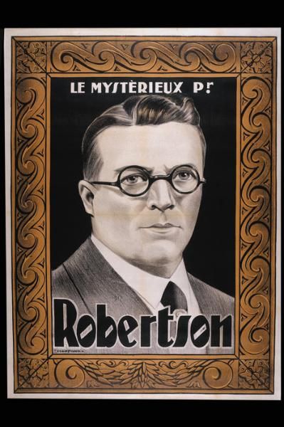  ROBERTSON. "Le Mystérieux Pr. Robertson".Lithographie en sépia, portrait du magicien...