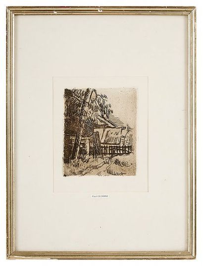  Paul CÉZANNE (1839-1906) Entrée de ferme, 1873 Eau forte 13 x 11 cm Gazette Drouot