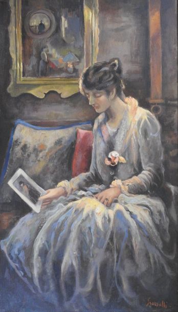 null Eugenio Scorzelli (1890-195)
Femme lisant
Huile sur toile signée en bas à droite
70...