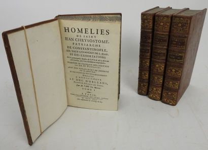 null Homélies de Jean Chrysostome.Paris, Veuve Estienne, 1741. Complet en 4 volumes...