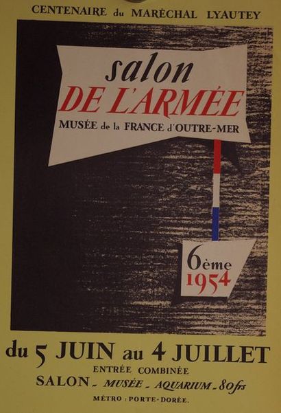 null Affichette « Salon de l’armée » 1954. 39 x 28 cm.