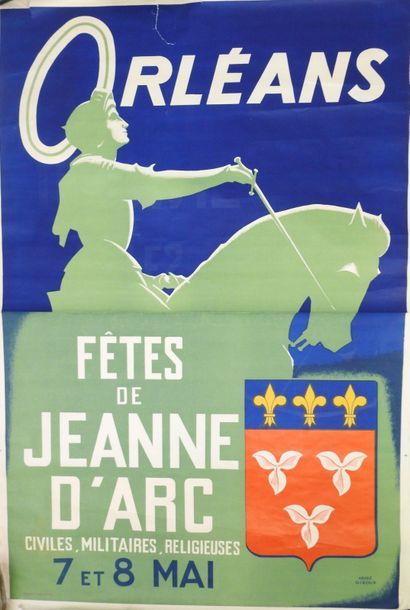 null Affiche « Orléans, Fêtes de Jeanne d’artc » illust. Par André Giroux. 120 x...