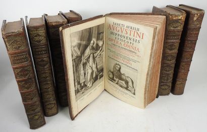 null SAINT-AUGUSTIN. Lugduni, Ioannis Girin & Comba, 1664. 11 tomes en 7 vol. in-folio,...