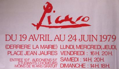 null Lot de 18 affiches identiques « Picasso » 1979 – Derrière la Mairie. 50 x 90...