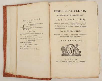 null SONNINI. Histoire Naturelle. Paris, Imp. Dufart, An X. 125 volumes, reliures...