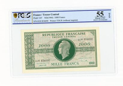 null Billet du Trésor

Rare billet de 1000 Francs série 01H gradé 55 PCGS 1945