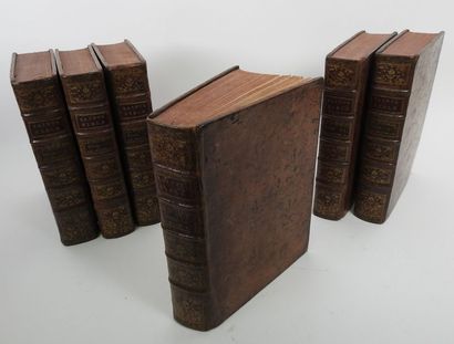 null La Sainte Bible, 17506 volumes in quarto. Reliure veau de l'époque. 3 cartes,...