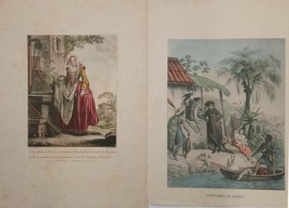 null COSTUME DE BAHIA (26 x 34 cm) et PAYSANNE DES ENVIRONS DE LUCQUES (d’après Greuze...