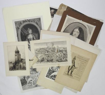 null Ensemble de 20 gravures de formats divers (1830, Bombardement et prise d’Alger,...