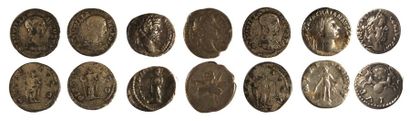 null Lot de six deniers romains en argent.