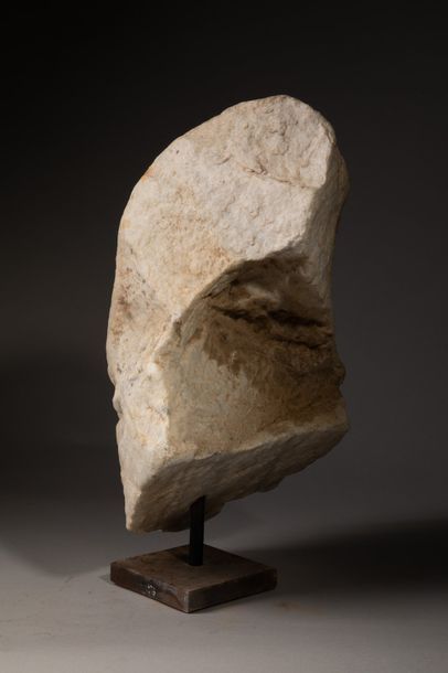 null Fragment of a colossal male bearded head, marble in Roman cannons, to decorate...