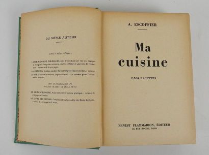 null ESCOFFIER, A. Ma Cuisine.Paris, Flammarion, 1934. Fort volume in-8, bradel,...