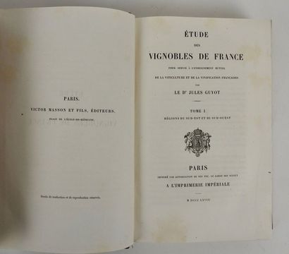 null GUYOT, Jules. Etude des Vignobles de France pour servir à l’enseignement mutuel...