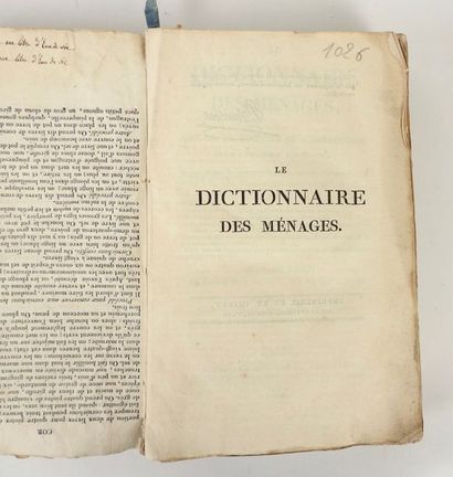 null HAVET et LANCIN. Le Dictionnaire des Ménages. Paris, Pierre Blanchard, 1820....