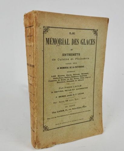 null LACAM, Pierre et SEURRE, P. Le Mémorial des Glaces et Entremets de Cuisine et...