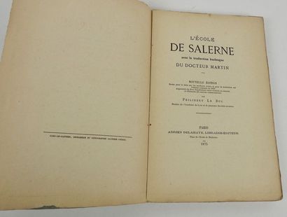 null MARTIN, Dr. L'Ecole de Salerne avec la traduction burlesque du Docteur Martin....