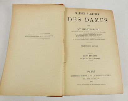 null MILLET-ROBINET. Maison rustique des Dames.Paris, Librairie Agricole, 1893. 14e?me...