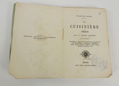 null MONSELET, Charles. La Cuisinière poétique.Leipzig, Alph. Durr, circa 1859. In-18,...