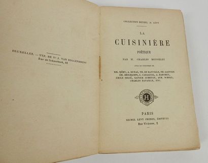 null MONSELET, Charles. La Cuisinière poétique.Paris, Lévy, s.d. circa 1859. In-18,...