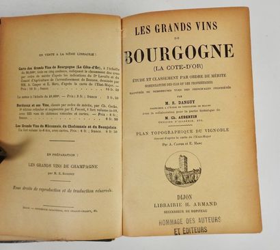 null DANGUY, R. et AUBERTIN, Charles. Les Grands Vins de Bourgogne (La Côte-d'Or)....