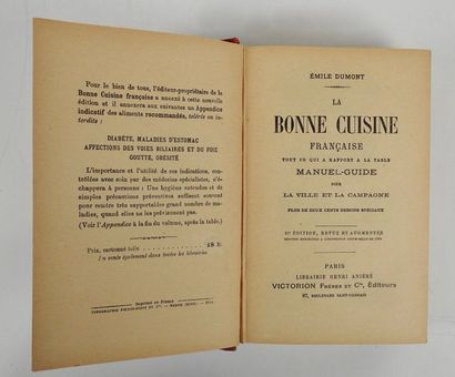 null DUMONT, Emile. La Bonne Cuisine Française. Paris, Victorion Frères, 1938. In-12,...