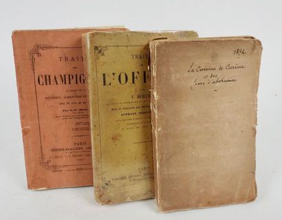 null Ensemble 3 livres de cuisine.Comme suit : -Traité des Champignons. Paris, Germer,...