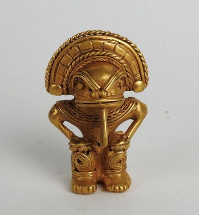 null Statuette de shaman en bas or (Tumbaga)

5,2 cm 31 grammes

Colombie Civilisation...