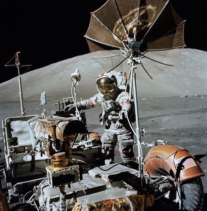 null Nasa. GRAND FORMAT. Mission Apollo 17. L'astronaute Eugène A. Cernan, commandant...