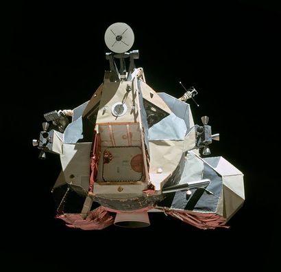null Nasa. GRAND FORMAT. Spectaculaire ascension du module lunaire "Challenger" de...