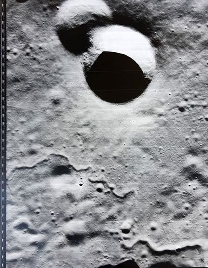 null Nasa. GRAND FORMAT. RARE. LRC LUNAR ORBITER V-129H. Fantastique paysage lunaire...