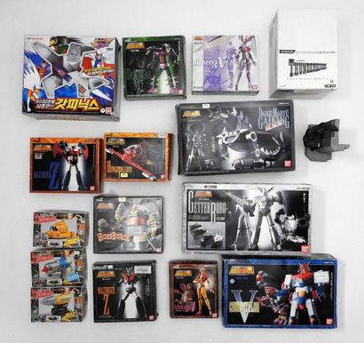 null JAPAN

A box with toys, robots, Mazinger Z, Aphrodai A, Boss Borot, Thunderbirds,...