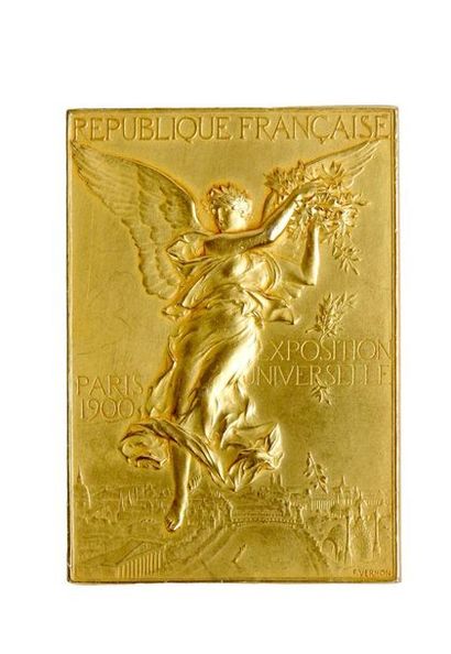 null Plaquette en vermeil sur bronze: XXVI° fête fédérale de gymnastique
59 x 41...