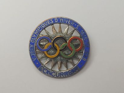 null ST MORITZ Badge de concurrent en bronze émaillé
D 32 mm