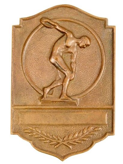 null LONDRES
Grande plaquette commémorative en bronze. Avers: Big Ben, XIVe olympiade,...