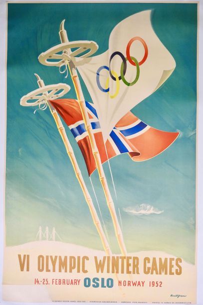 null Affiche officielle: «VI Olympic Winter
Games, 14-25 february, Oslo, Norway 1952...